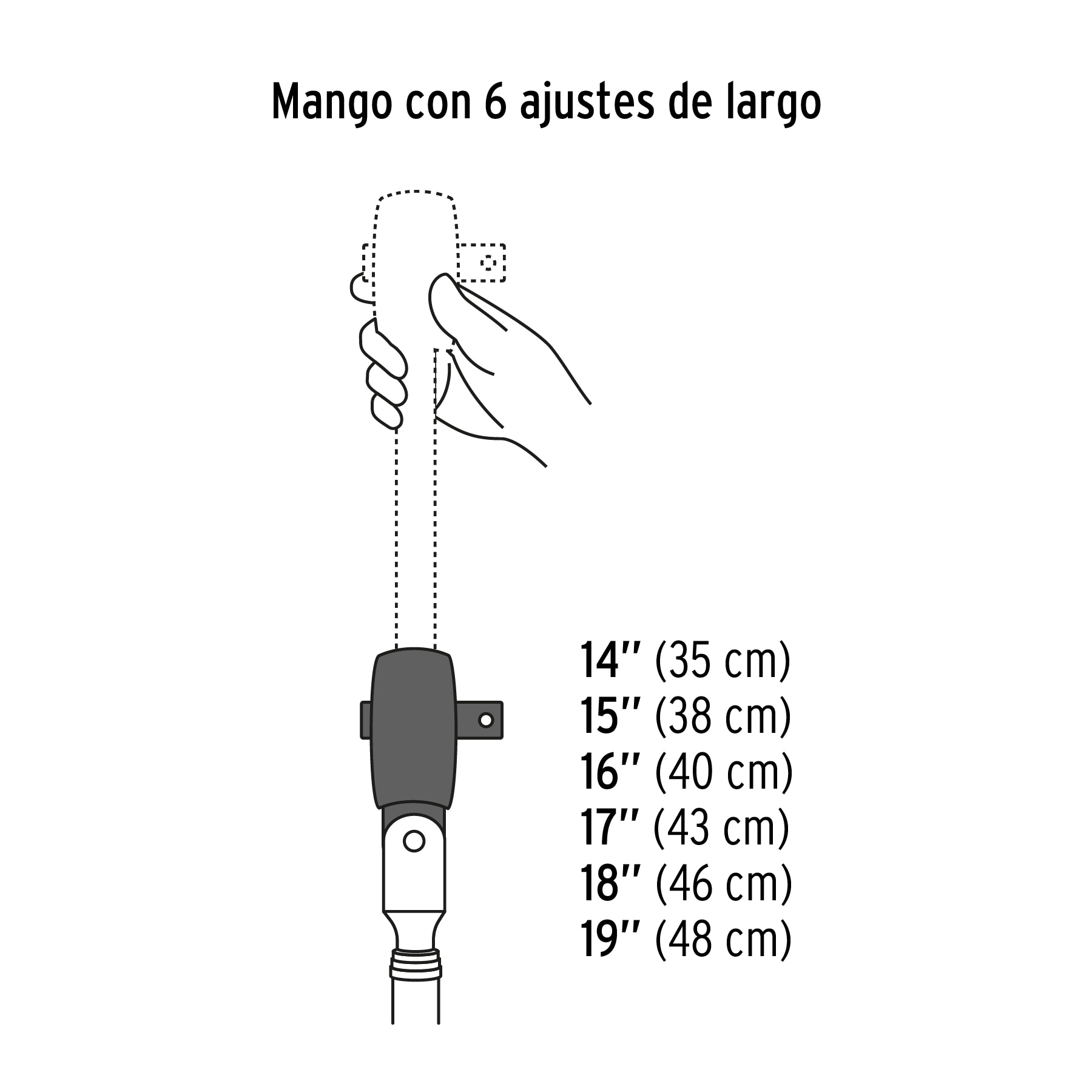 Matraca telescópica cuadro 1/2' cabeza articulada - M-1290 / 13220