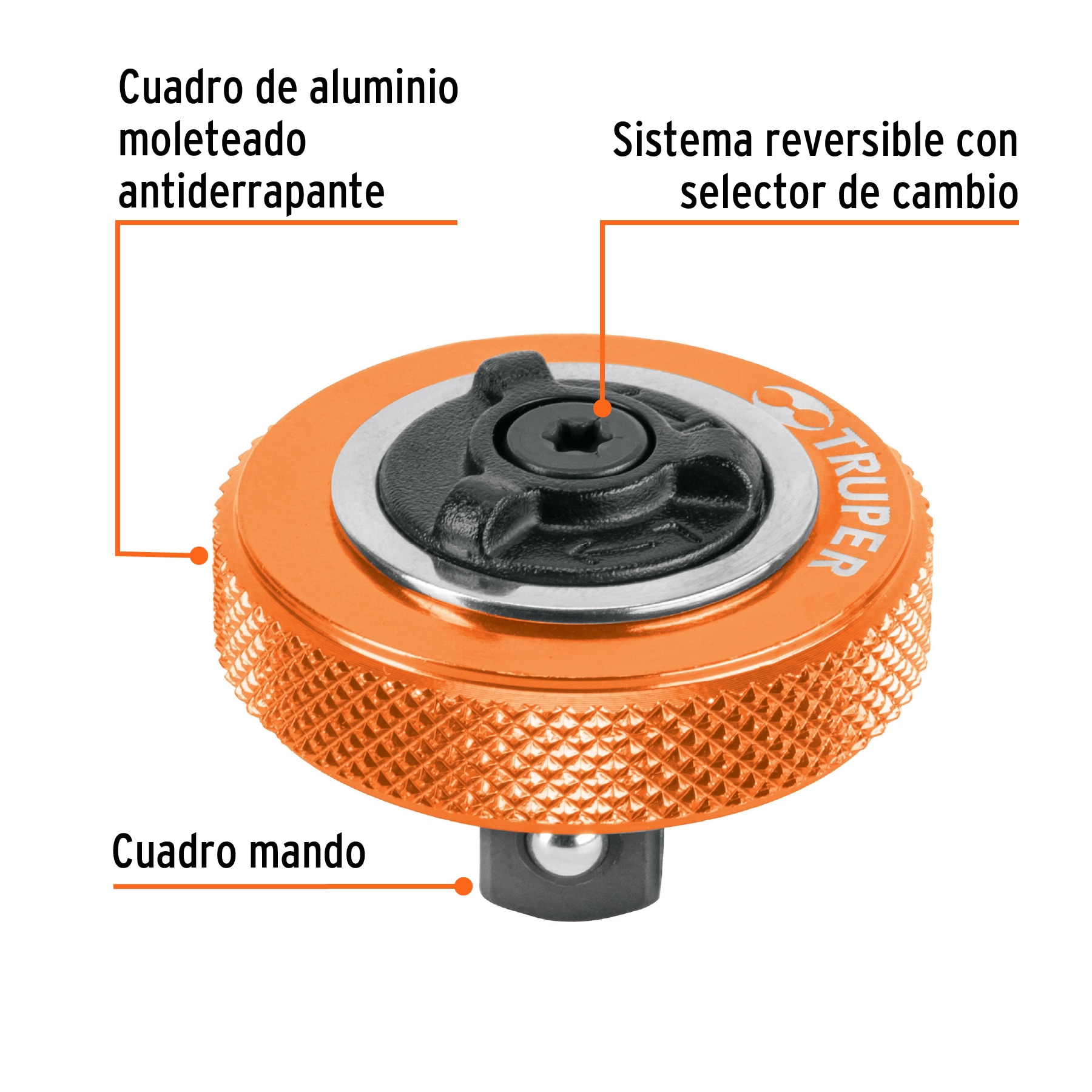Matraca cuadro 3/8' tipo perilla - M-3849-P / 13652