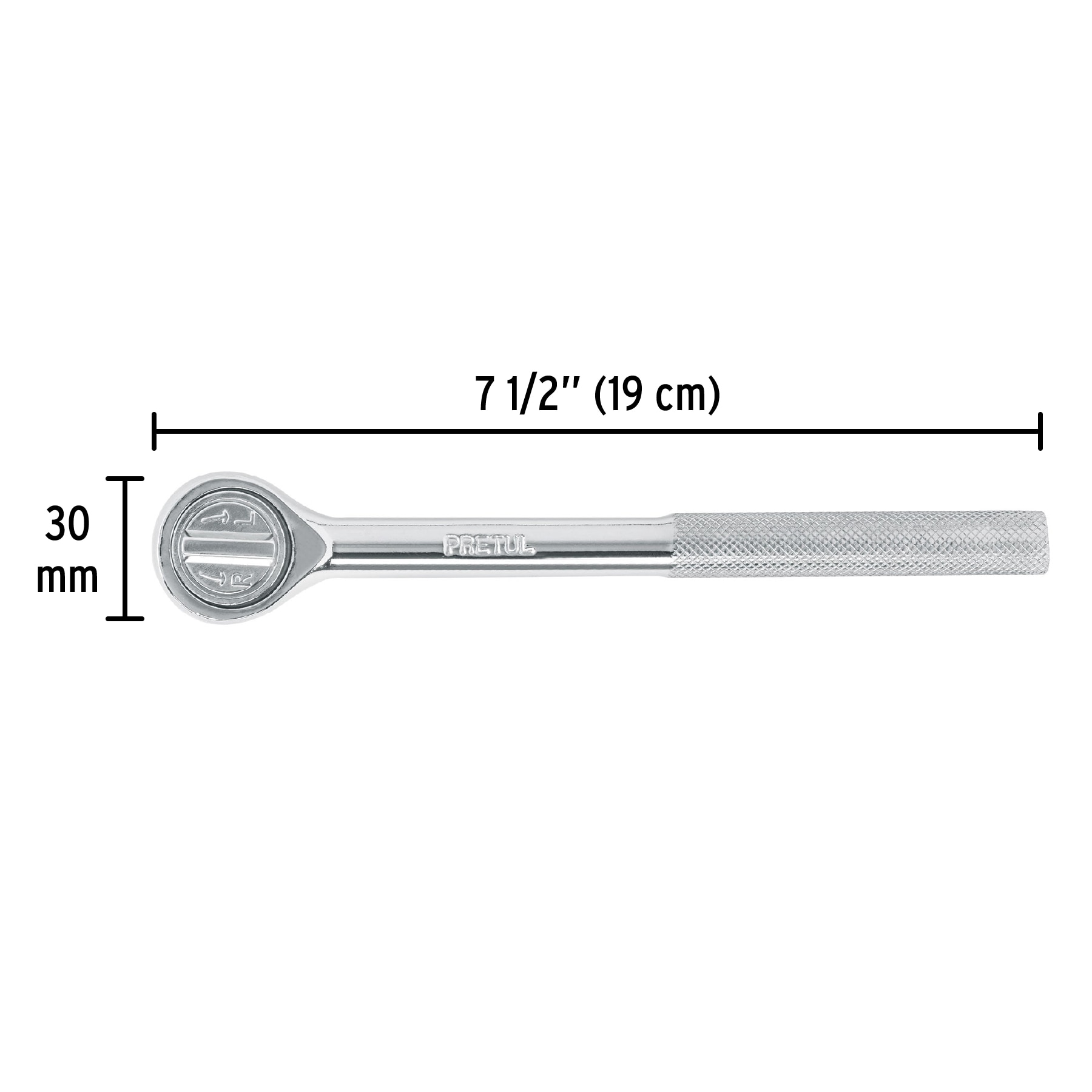 Matraca cuadro 3/8' cabeza redonda, Pretul - M-3852P / 21160