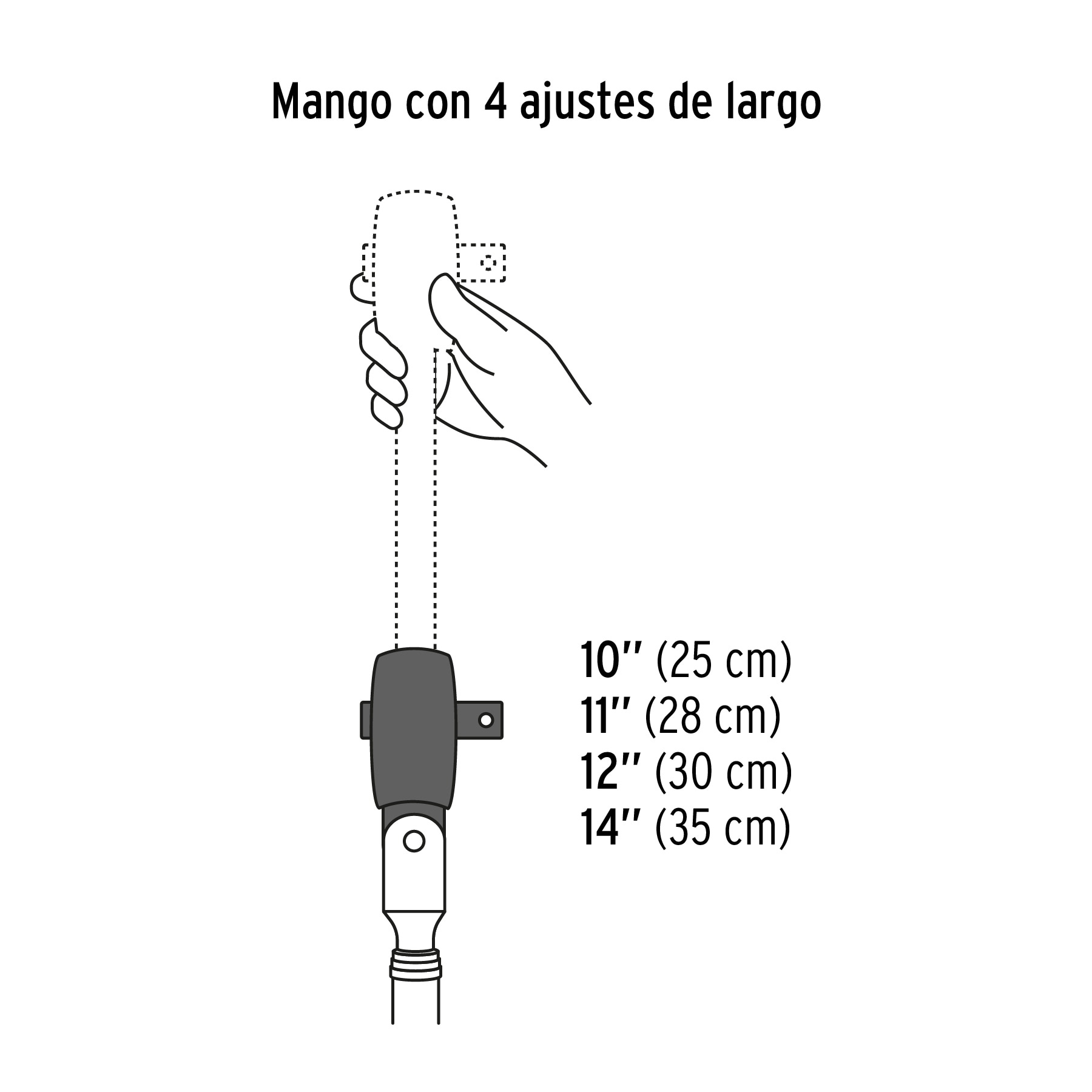 Matraca telescópica cuadro 3/8' cabeza articulada - M-3890 / 13219