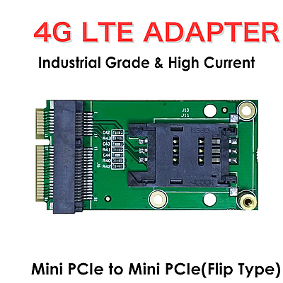 4G LTE Mini PCIe to Mini PCIe Adapter with Flip SIM Card Slot – Compatible with Quectel EC25 for IoT, M2M, Raspberry Pi, and Industrial Routers