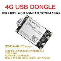 4G LTE USB Dongle with EC200A LCC Modem, SIM Slot, USB-A or 4PIN PH2.0 Connector for Windows/Linux/Android