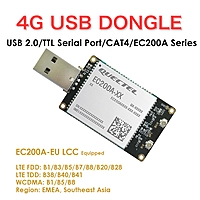 4G LTE USB Dongle with EC200A LCC Modem, SIM Slot, USB-A or 4PIN PH2.0 Connector for Windows/Linux/Android