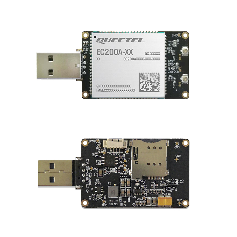 4G LTE USB Dongle with EC200A LCC Modem, SIM Slot, USB-A or 4PIN PH2.0 Connector for Windows/Linux/Android