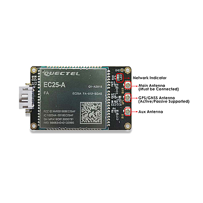 4G LTE USB Dongle with Quectel EC25 Series LCC Modem, SIM Slot, GPS, USB-A or 4PIN PH2.0 for IoT and M2M Applications