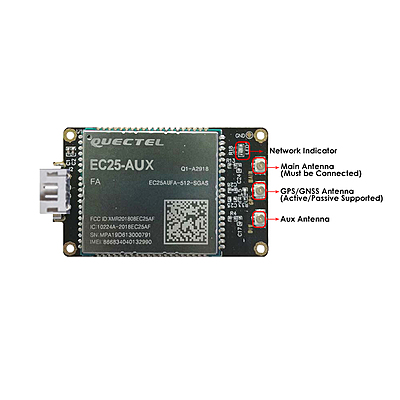 4G LTE USB Dongle with Quectel EC25 Series LCC Modem, SIM Slot, GPS, USB-A or 4PIN PH2.0 for IoT and M2M Applications
