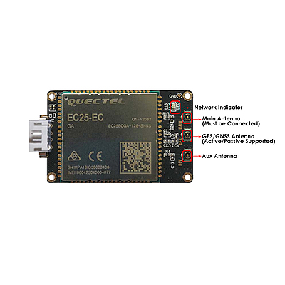 4G LTE USB Dongle with Quectel EC25 Series LCC Modem, SIM Slot, GPS, USB-A or 4PIN PH2.0 for IoT and M2M Applications