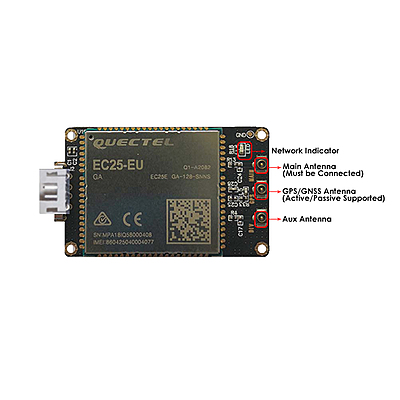 4G LTE USB Dongle with Quectel EC25 Series LCC Modem, SIM Slot, GPS, USB-A or 4PIN PH2.0 for IoT and M2M Applications