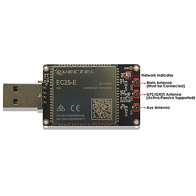 4G LTE USB Dongle with Quectel EC25 Series LCC Modem, SIM Slot, GPS, USB-A or 4PIN PH2.0 for IoT and M2M Applications