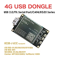 4G LTE USB Dongle with Quectel EC25 Series LCC Modem, SIM Slot, GPS, USB-A or 4PIN PH2.0 for IoT and M2M Applications