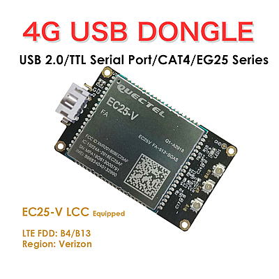 4G LTE USB Dongle with Quectel EC25 Series LCC Modem, SIM Slot, GPS, USB-A or 4PIN PH2.0 for IoT and M2M Applications