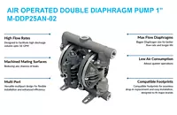MACNAUGHT  Double Diaphragm Pump 1" NPT - 58 GPM Max Flow Air Operated