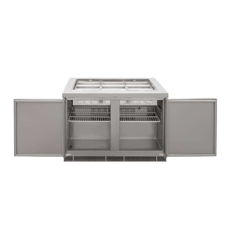 Mesa de autoservicio refrigerada 120 cm con accesorio