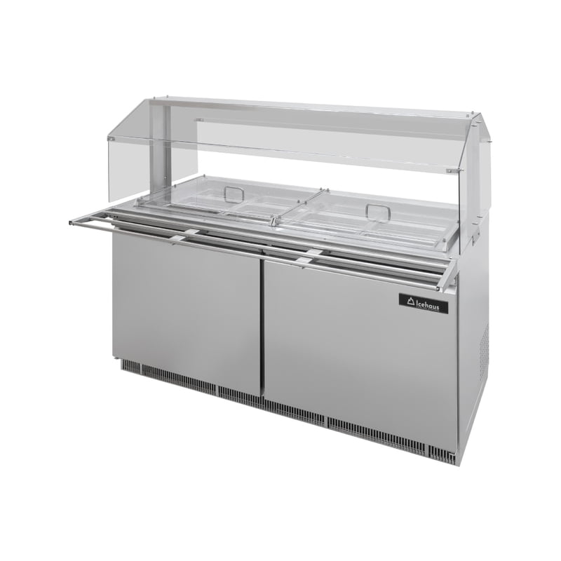Mesa de autoservicio refrigerada 150 cm con accesorio