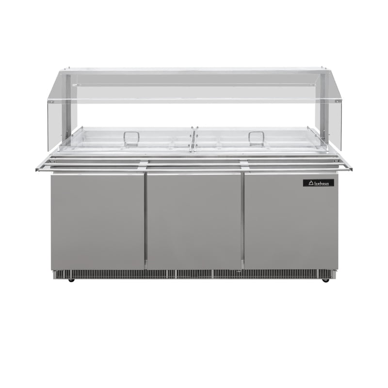 Mesa de autoservicio refrigerada 180 cm con accesorio