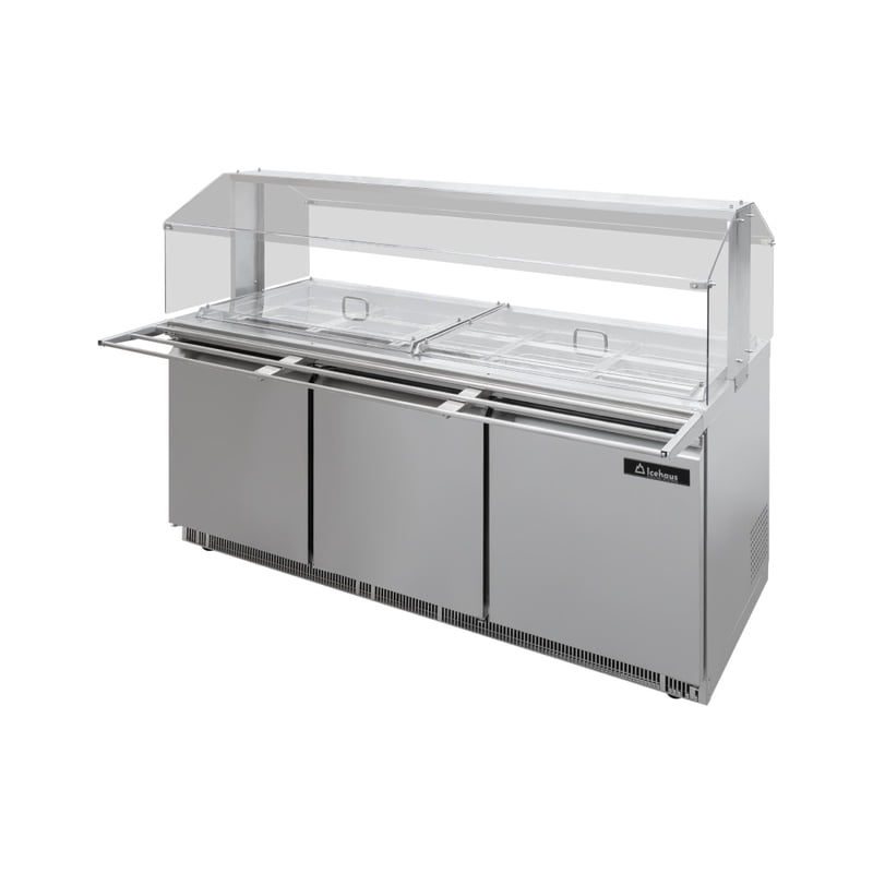 Mesa de autoservicio refrigerada 180 cm con accesorio