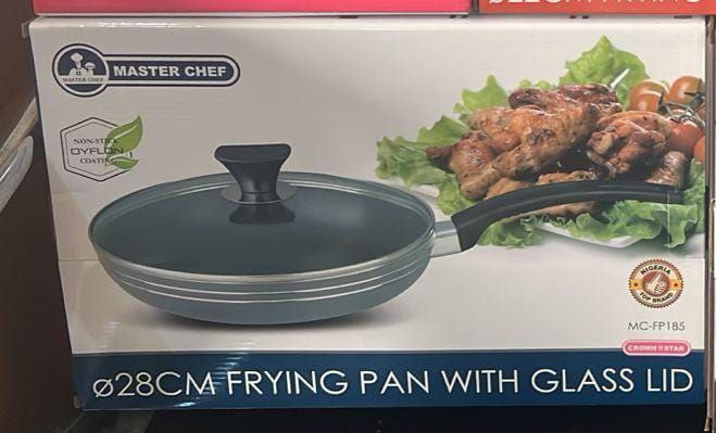 MASTER CHEF 28CM FRYING PAN WITH GLASS LID