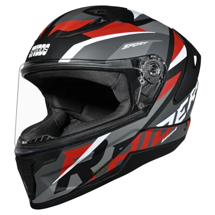 STUDDS RAIDER SUPER WITH SPOILER D2 BLACK N2 RED C/V (L)