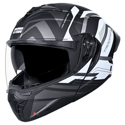 STUDDS TROOPER D3 MATT BLACK N6 WHITE XL