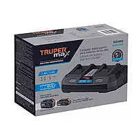 Cargador dual de baterías de ion litio 20V, TRUPER MAX, 102492 - MAX-CA2