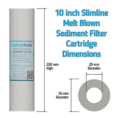 SUPERPURE 10 inch Melt Blown Sediment Filter - 5 Micron