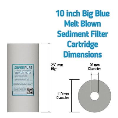SUPERPURE 10 inch Big Blue Melt Blown Sediment Filter - 1 Micron SUPERPURE 10 inch Big Blue Melt Blown Sediment Filter - 1 Micron