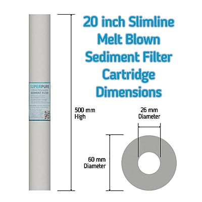 SUPERPURE 20 inch Melt Blown Sediment Filter - 1 Micron