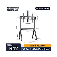 Mobile TV Stand up to 120" Screens MODEL MC-R12 | BRACKETS