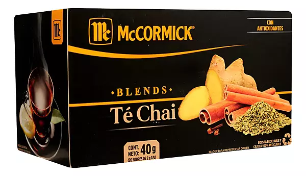 MCCORMICK TE CHAI 20 PZAS DE 2 G