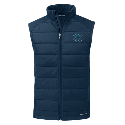 Cutter & Buck - Men's Evoke Hybrid Softshell Recycled Full Zip Vest - Navy