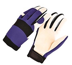 Grain pigskin, blue spandex back