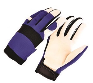 Grain pigskin, blue spandex back