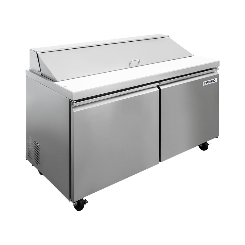 Mesa para ensaladas 2 puertas sólidas 1599 mm de frente