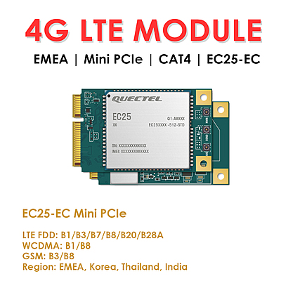 Quectel EC25 Series Mini PCIe & LCC 4G LTE Cat 4 Modules | Industrial IoT/M2M Cellular Modems