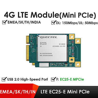 Quectel EC25 Series Mini PCIe & LCC 4G LTE Cat 4 Modules | Industrial IoT/M2M Cellular Modems