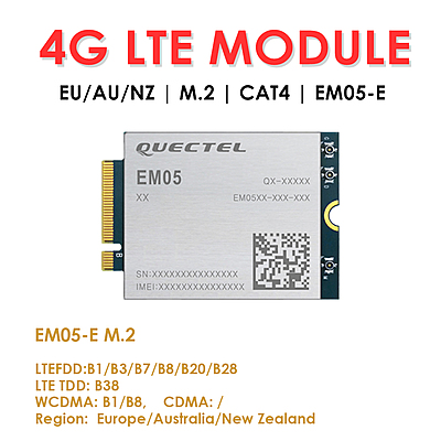 EM05 Series 4G LTE Cat 4 Module | EM05-CE/EM05-E M.2 (NGFF) Wireless Industrial Modem for IoT/M2M Applications
