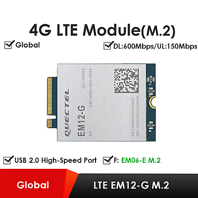 EM12-G 4G LTE Cat 12 Industrial Module | M.2 Form Factor | Global Bands | IoT & M2M-Optimized Wireless Modem