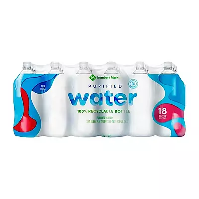 MEMBERS MARK AGUA PURIFICADA 18 PZAS DE 1 LT C/U