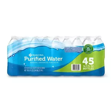 MEMBERS MARK AGUA PURIFICADA 45 PZS DE 500 ML