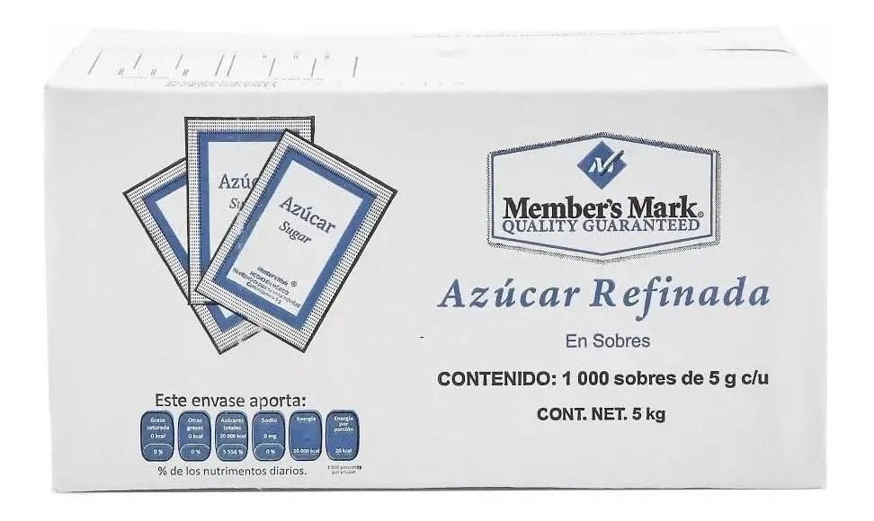 MEMBERS MARK AZUCAR REFINADA 1000 SOBRES DE 5 G