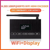 H.265 1080P@60FPS WiFi HDMI Encoder w/OLED Screen & Loopout | Wireless RTMP/RTSP/SRT for Live Events, Mobile Broadcasting & Surveillance