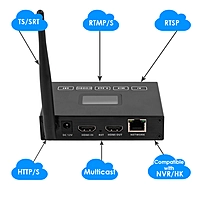 H.265 1080P@60FPS WiFi HDMI Encoder w/OLED Screen & Loopout | Wireless RTMP/RTSP/SRT for Live Events, Mobile Broadcasting & Surveillance