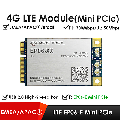 EP06 Series 4G LTE Cat 6 Mini PCIe Module | EP06-A/EP06-E 300 Mbps Industrial Wireless Modem for IoT & M2M Applications