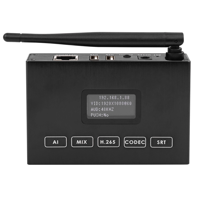 H.265 1080P WiFi HDMI Encoder/Decoder w/OLED & Dual USB | 4ch RTSP, Compatible with ONVIF/Hikvision, Wireless Live Streaming