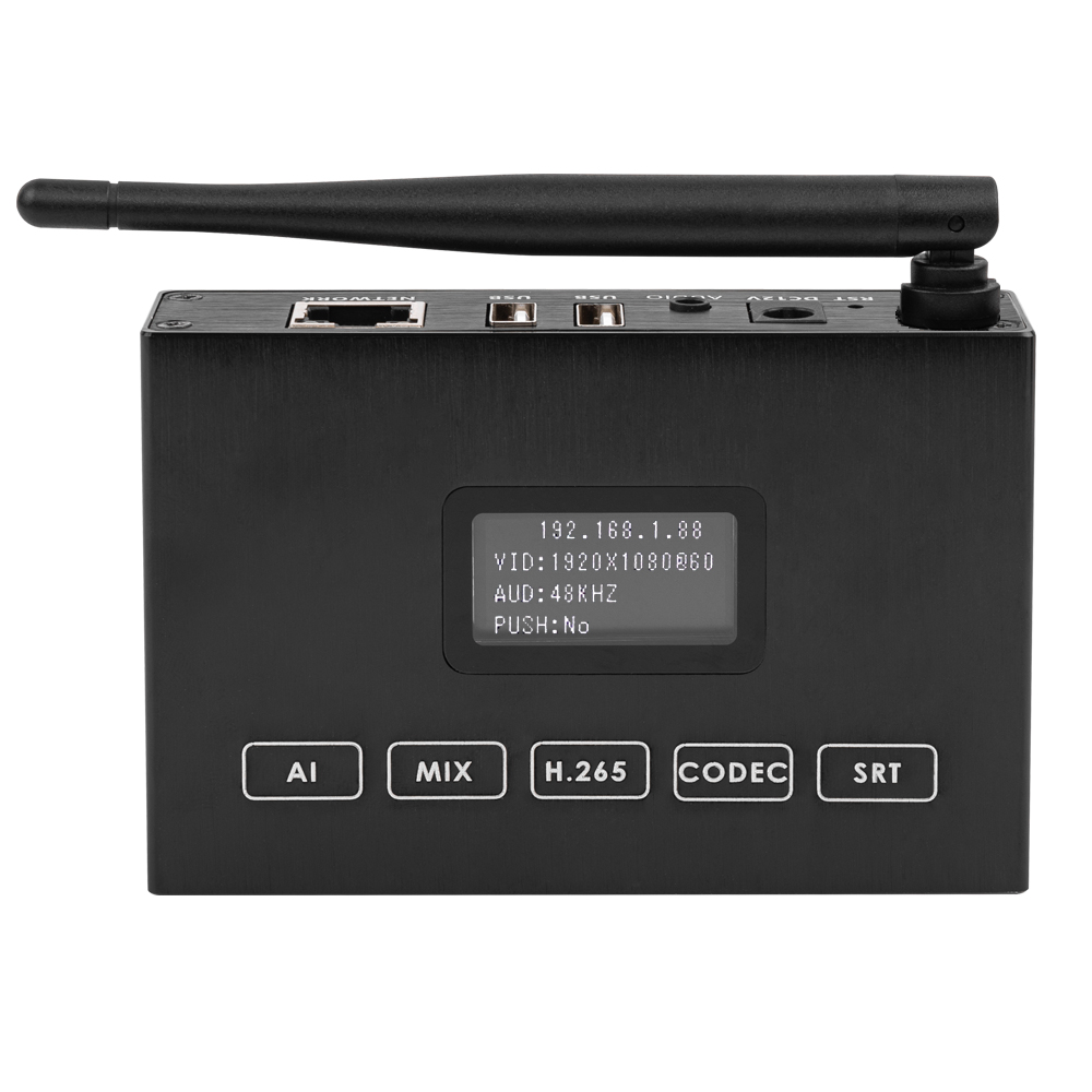 H.265 1080P WiFi HDMI Encoder/Decoder w/OLED Screen | Dual USB, RTSP/ONVIF & Wireless Live Streaming