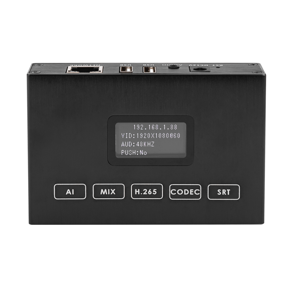H.265 4K HDMI Encoder w/OLED Screen & Dual USB | ONVIF Support, RTMP/RTSP Streaming & Playback