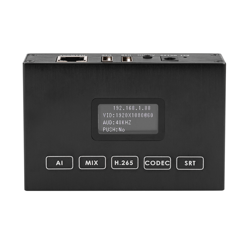 H.265 4K HDMI Encoder w/OLED Screen & Dual USB | ONVIF Support, RTMP/RTSP Streaming & Playback