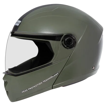 STUDDS NINJA ELITE MILITARY GREEN WITH CARBON STRIP C/V (L)