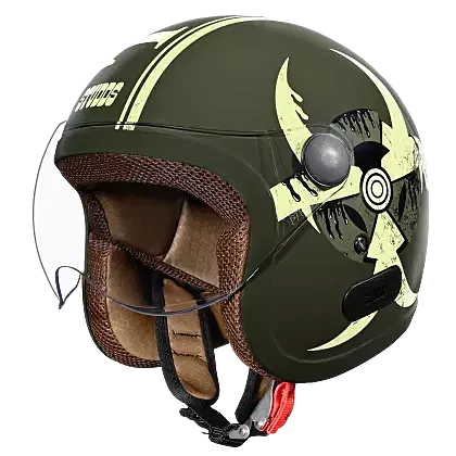 STUDDS JET TOXIC WITH LONG VISOR MILITARY VISOR N5 YELLOW (XL)