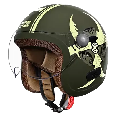 STUDDS JET TOXIC WITH SHORT VISOR MILITARY VISOR N5 YELLOW(XL)